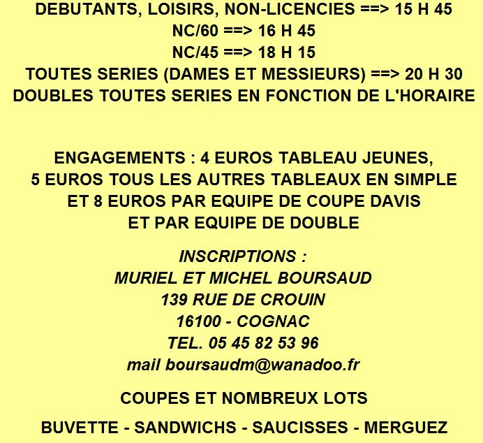 Le tournoi du club SLCTT. Cliquer pour agrandir l'image Tournoi du club SLCTT