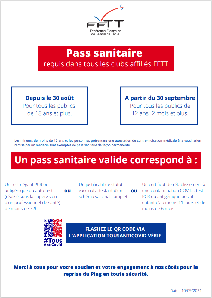 Pass Sanitaire Requis